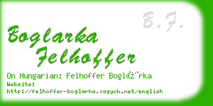 boglarka felhoffer business card